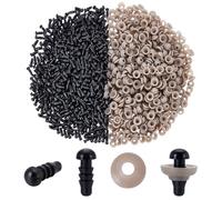 CRAFTYMELODY 600 occhio di Sicurezza 5mm con Rondelle in Resina Nera per Bambole Gancio Artigianato Fabbricazione di Bambole Forniture Artigianato Progetti