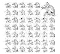 CRAFTYMELODY 70 charm Aquila stile tibetano in lega di zinco ciondolo di aquila, in argento, ciondoli falco ciondolo animale accessori fai da te