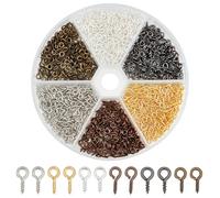 CRAFTYMELODY 900 perni a vite a occhiello in 6 colori in ferro con gancio a occhiello da 8 mm per perline semi-forate per ciondoli ciondoli connettore collana orecchini gioielli creazione accessori