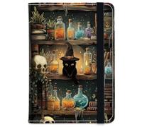 CRAFTYMELODY Custodia per passaporto in pelle PU, 15,9 x 10,9 cm, con slot per carte di credito e carta d'imbarco, blocco combinato porta passaporto, custodia a portafoglio per imbarco da viaggio