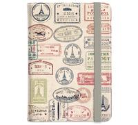 CRAFTYMELODY Custodia per passaporto in pelle PU, 15,9 x 10,9 cm, con slot per carte di credito e carta d'imbarco, blocco combinato porta passaporto, custodia a portafoglio per imbarco da viaggio