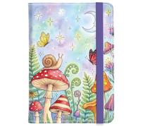 CRAFTYMELODY Custodia per passaporto in pelle PU, 5,9 × 4,3 pollici, con scomparto per carte di credito e scomparto per carte di imbarco, porta passaporto bloccabile (lumaca a fungo), Fungo lumaca, 11