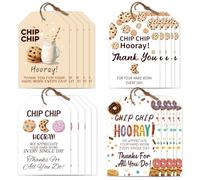 CRAFTYMELODY Etichette Regali di ringraziamento per biscotti (80 pezzi) con Spago 4 stili Etichette Appese "Evviva! 23 x (10)(2) cm).