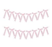 CRAFTYMELODY Ghirlande con fiocco a 2 corde, decorazione per striscioni in poliestere con fiocco da appendere, pre-infilate, decorazioni per feste, compleanni, matrimoni, fidanzamenti, anniversari