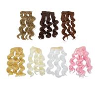 CRAFTYMELODY Parrucche per Capelli Ricci per Bambole 7 Colore 7 pezzi Accessori di Estensione dei Capelli in Fibra Ad Alta Temperatura Colori Misti Fai Da Te