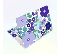 CRAFTYMELODY Pellicola adesiva per computer portatile, motivo floreale, in PVC, impermeabile, resistente ai graffi, per computer portatile da 12,1 13 13,3 13,3 13,6 14 15 15,3 16 pollici, fiore viola