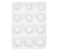 CRAFTYMELODY Set di 12 misure di anelli da 4 a 15 Multi 12 dimensioni di anelli, set di attrezzi, in plastica bianca, strumento di misurazione per gioielli per trovare la dimensione delle dita