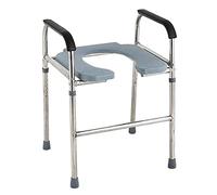 CRAGCO Sedia Comoda per WC o Doccia, Multifunzione Seduta Antiscivolo Altezza Regolabile per Anziani e Disabili
