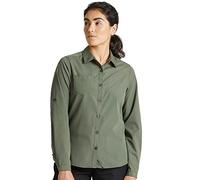 Craghoppers Expert Womens Kiwi Long Sleeved Shirt Camicia Button-Down, Dk Cedar Grn, 16 Donna