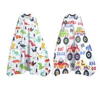 Cragmut 2 Pezzi Mantella Parrucchiere per Bambino, Mantella Barbiere con Chiusura a Scatto Regolabile Mantella di Dinosauro dei Cartoni Animati Mantellina per Taglio Capelli per Ragazzi Ragazze