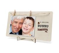 Crahalen Regalo Nonno,Regalo Nonno Compleanno Idee Regali Nonni Regali Nonni Festa Natale Portafoto Personalizzato Cornice Foto Legno Portafoto Da Tavolo