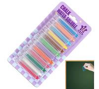 Craie Sans Poussière | 12 Couleurs pour Écriture Lisse et Lavable | Crayons de Dessin pour Art Extérieur | pour Garçon, Fille, Salle de Jeu, Classe, Tableau Noir, Tableau Blanc, Cours de Récréation