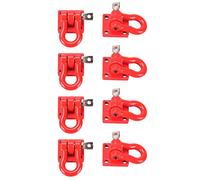 CRAKES 8X Gancio Traino per Arrampicata nel Metallo Ganci per Gancio di Traino Fibbia, Grilli per Verricello Accessorio per Camion Cingolato RC 1/10 D90 SCX10, Rosso