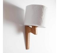 Craman Un gancio - grande gancio da parete in rovere N16 a forma di fulmine, gancio appendiabiti in legno e porta carta igienica, moderno gancio decorativo da parete