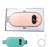 Cramprelief - Menstrual Cramps Massager, Portable Wireless Heating Belt with 6 Heat Levels & 6 Massage Modes for Relieves Cramps, Pain Relief for Women‘s Girls (Pink)