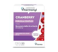 Cranberry Nuova Formula - Integratore per il Benessere delle Vie Urinarie - Drenaggio dei Liquidi - Mirtillo Rosso e Erica - 30 Capsule - Cistite - 1 Mese di Trattamento - Vitarmonyl