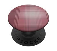Cranberry Red Check Flannel Pattern Vintage Tartan Plaid PopSockets PopGrip Adesivo