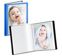CRANBURY Piccolo libro fotografico per foto da 10 x 15 cm, colore blu, confezione da 2 raccoglitori, copertina personalizzabile, 24 pagine per 48 foto, cartella di presentazione artistica, libro di