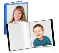 CRANBURY Raccoglitore per foto da 20,3 x 25,4 cm (blu), in plastica, 20 x 25 cm, con buste in plastica trasparente, 24 pagine per 48 foto, album fotografico da 25 x 20 cm, con tasca frontale