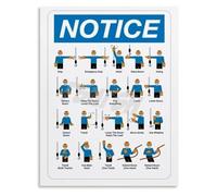 Crane Hand Signals Poster Construction Training Guide Safety Chart Wall Art for Workshop