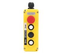 Crane Hoist Control with 3 Keys, Wireless Hoist Push Button Switch, IP68 Waterproof Industrial UP Down Crane Controller with Emergency Stop, Flame Retardant PC Material for Electri