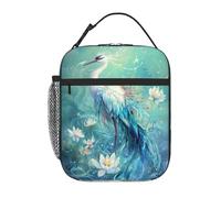 Crane Lotus Dream Lunch Box, riutilizzabile, a prova di perdite, portatile, isolato, per picnic, ufficio, escursionismo, pesca, pranzo al sacco