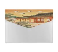 Cranes Dance in The Garden File Folder Espandibile Fisarmonica File Organizer con 6 Tasche Portatile Carta Bill Ricevute Organizzatore Documenti Espandibile Cartella File per Casa Ufficio Forniture