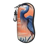 Cranes Under The Setting Sun Occhiali da vista Custodia in neoprene morbida con cerniera durevole Portablefor Uomini Donne Occhiali da sole Pouch
