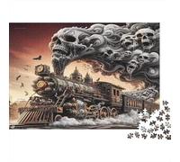 Crani del treno Steampunk Puzzle 1000 Pezzi Idea Regalo Uomo E Donna Treno Steampunk with Skulls Giochi Educativo Sfida Regalo Intrattenimento Creativo Erwachsene Kinder Ab 8 Jahren