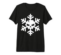 Cranio Bianco Freddo Fiocco di Neve Scheletro Gotico Natale Maglietta Premium