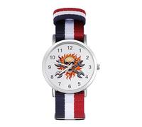 Cranio Chiave Fiamme Meccanico Orologio Sportivo per Uomo Donna Cinturino in Nylon Orologio da Polso Analogico al, Stile:, regular, Cinturino