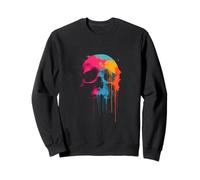 Cranio Classico Hard Rock Graffiti - Graffiti con Vernice gocciolante Felpa