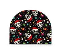 Cranio con cappelli di Babbo Natale modello palla di Natale portatovaglioli per tavolo cucina decorazione tovaglioli di carta acrilica per fazzoletti sala da pranzo interna esterna festa accessori