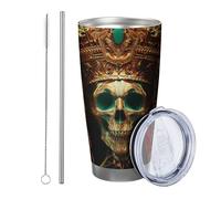 cranio con coperchio bicchiere Set di 1 3D Religione Cappello Cristo Fede Cattolicesimo Artistico Estetica arancione rosso Polvere Rivestito Caldo e Freddo No Spill Ufficio Outdoor Club Dormitorio