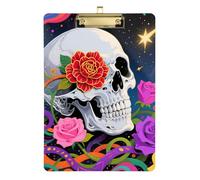 Cranio con pietre preziose bianche formato A4 portablocco menù terapia fisica per ristoranti trasparente per clip board insegnante dimensioni 9 x 12