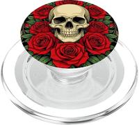 Cranio e rose gotici artistici in stile Art Nouveau PopSockets PopGrip per MagSafe