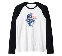 Cranio Freddo con Cappello Patriottico e Sfumature audaci Costume Maglia con Maniche Raglan