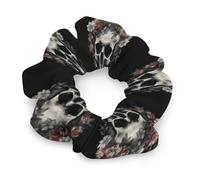 Cranio in Darkness Scrunchies per capelli da donna, nessun danno, morbido elastico per capelli con motivi stampati alla moda, fasce per capelli in raso per coda di cavallo, chignon, allenamento e