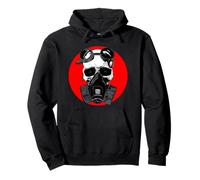 Cranio in Maschera Antigas e Occhiali Steampunk Horror Halloween Felpa con Cappuccio