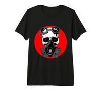 Cranio in Maschera Antigas e Occhiali Steampunk Horror Halloween Maglietta Premium