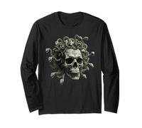 Cranio Medusa Mitologia Greca Gorgone Serpente Capelli Cranio Gotico Maglia a Manica