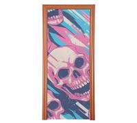 Cranio Peach Blue Halloween copertura della porta interna 35x79 In banner per la parte anteriore Primavera Estate Stagionale Decor M