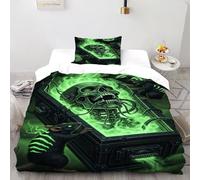 cranio Rat Set Di Biancheria Da Letto Microfibra Di Poliestere demonio inferno Set Copripiumino Reversibile 2 Pezzi Per Bambini, Ragazzi,ragazze,adulti(1 Federa 50x75) Single（135x200cm）