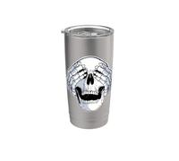 Cranio scheletro che copre gli occhi non vedono il cr Bicchiere termico in acciaio inox doppia parete