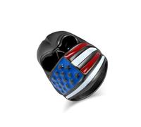 Cranio, Star Spangled Banner, anello in acciaio al titanio, personalità maschile, potente moda hiphop, anelli da dito, accessori per le mani