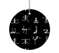 Cranio Yoga Stampa Regali di Natale Collaboratore Per Amici Famiglia Circolare Ceramica Natale Appeso Ornamenti Per La