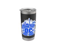 Crank That Go-Go Washington DC Music Vintage Blu Bicchiere termico in acciaio inox doppia parete