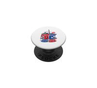 Crank That Go-Go Washington DC Music Vintage Rosso Blu PopSockets PopGrip Adesivo