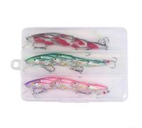 Crankbait - Esca da pesca a forma di pesciolino che affonda con postura ponderata e perline in acciaio inox per un'attrazione dinamica dei pesci (rosa, rosso e verde)