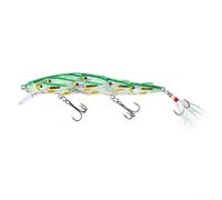 Crankbait - Esche da pesca a forma di pesciolino che affonda galleggiante, con perline antirumore in acciaio inossidabile, ami spinati e lingua, per una maggiore attrazione dei pesci (verde)